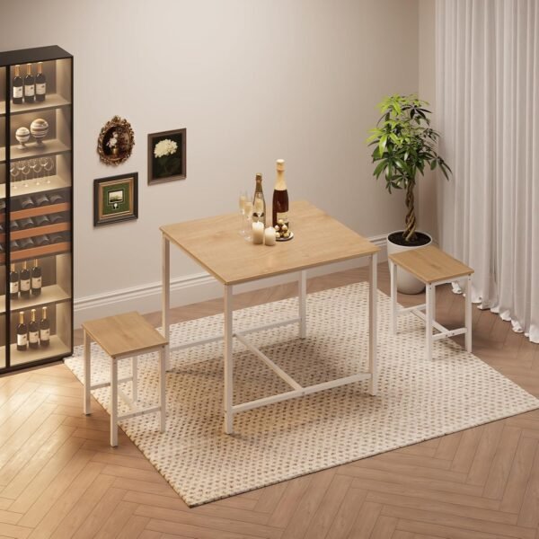 Three Piece Industrial Style Dining Table and Chair Set